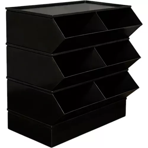 stackbin-steel-hopper-stack-bin-6-compartment-steel-sectional-unit-37-w-x-24-d-x Stackbin Steel Hopper Stack Bin, 6 Compartment Steel Sectional Unit, 37"W x 24"D x 33"H, Blue