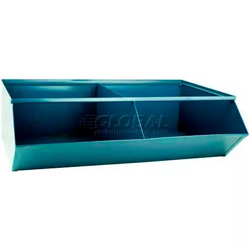 stackbin-steel-sectional-hopper-bin-2-compartments-37-w-x-24-l-x-11-h-blue Stackbin Steel Sectional Hopper Bin, 2 Compartments, 37"W x 24"L x 11"H, Blue