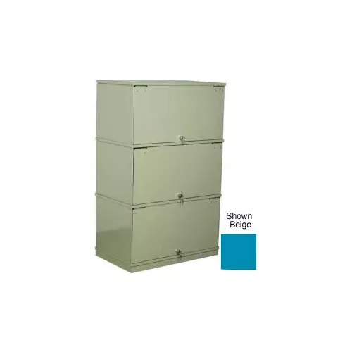 Stackbin Three-Shelf Lockable X-Ray Storage Cabinet, Blue