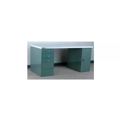stackbin-workbench-pedestal-workbench-plas-laminate-safety-edge-48-w-x-36-d-gy Stackbin Workbench, Pedestal Workbench, PLAS. Laminate Safety Edge, 48"W X 36"D, GY