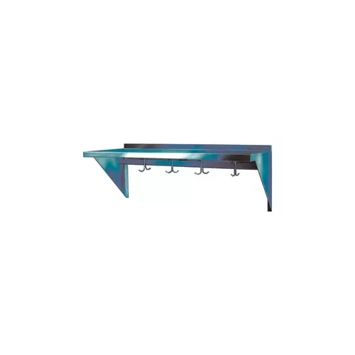 stainless-steel-wall-mounted-shelf-15-x-36-shelf-with-hooks Stainless Steel Wall Mounted Shelf, 15" x 36" Shelf with Hooks