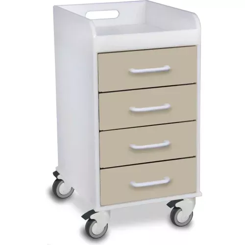 trippnt-compact-4-drawer-locking-medical-cart-almond-beige-14-w-x-19-d-x-27-h TrippNT Compact 4 Drawer Locking Medical Cart, Almond Beige, 14"W x 19"D x 27"H