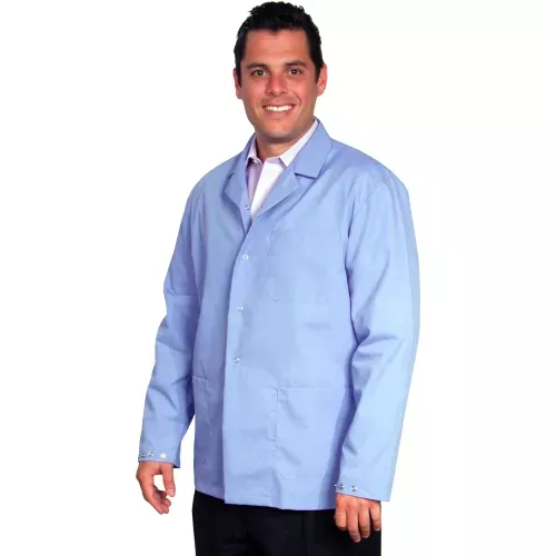 unisex-microstat-esd-short-coat-blue-m Unisex Microstat ESD Short Coat, Blue, M